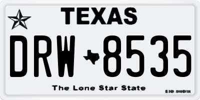 TX license plate DRW8535