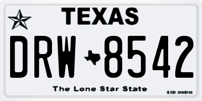 TX license plate DRW8542