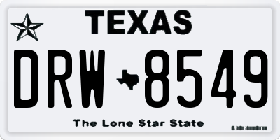 TX license plate DRW8549