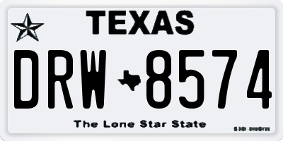 TX license plate DRW8574