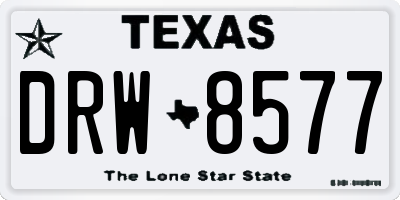 TX license plate DRW8577