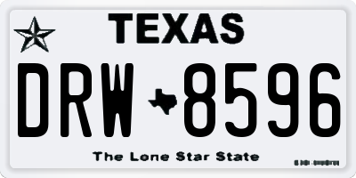 TX license plate DRW8596