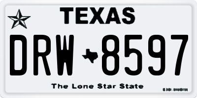 TX license plate DRW8597