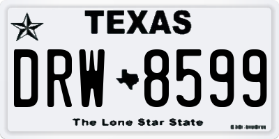 TX license plate DRW8599