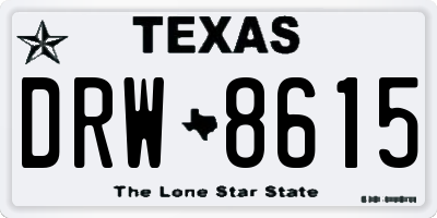 TX license plate DRW8615