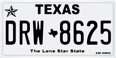 TX license plate DRW8625