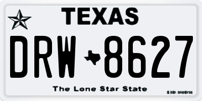 TX license plate DRW8627