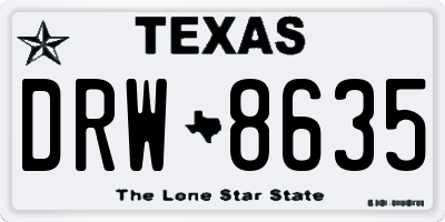 TX license plate DRW8635