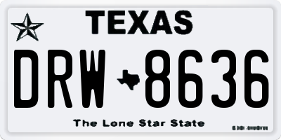 TX license plate DRW8636