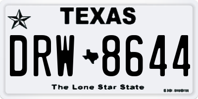 TX license plate DRW8644