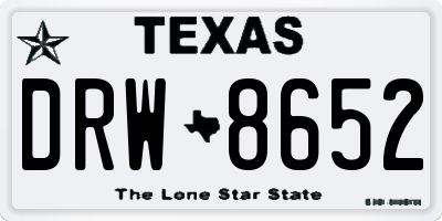TX license plate DRW8652
