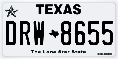 TX license plate DRW8655