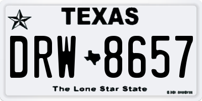 TX license plate DRW8657