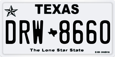 TX license plate DRW8660