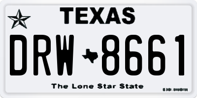 TX license plate DRW8661