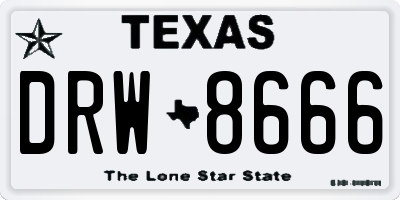 TX license plate DRW8666