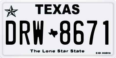 TX license plate DRW8671