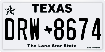 TX license plate DRW8674