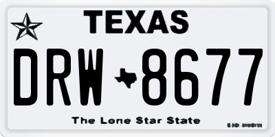 TX license plate DRW8677