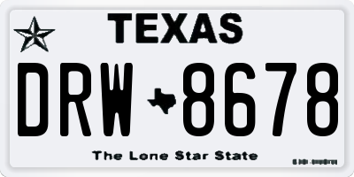 TX license plate DRW8678