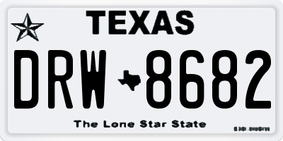 TX license plate DRW8682