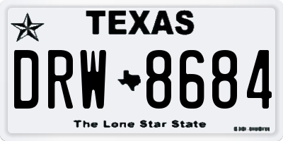 TX license plate DRW8684