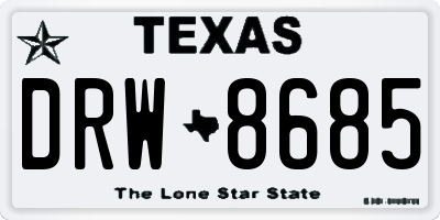 TX license plate DRW8685