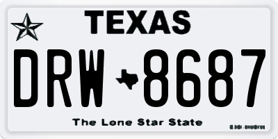TX license plate DRW8687