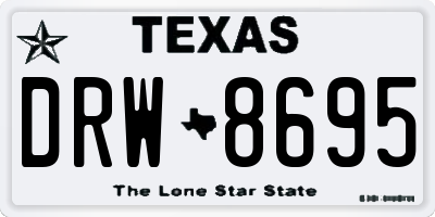 TX license plate DRW8695