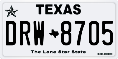 TX license plate DRW8705