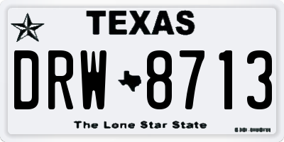 TX license plate DRW8713