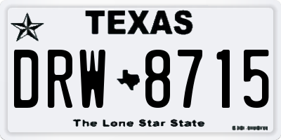 TX license plate DRW8715