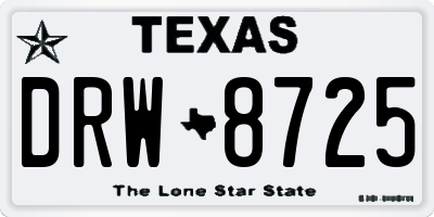 TX license plate DRW8725