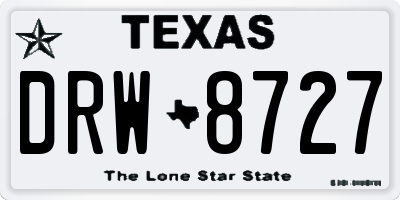 TX license plate DRW8727
