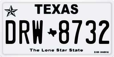 TX license plate DRW8732