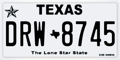 TX license plate DRW8745