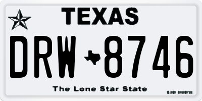 TX license plate DRW8746