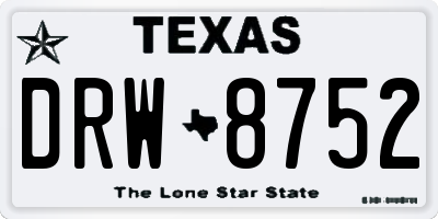 TX license plate DRW8752