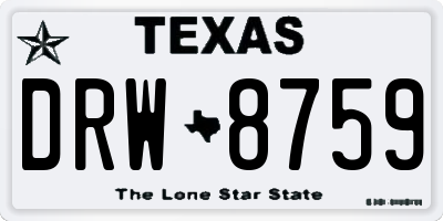TX license plate DRW8759