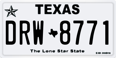 TX license plate DRW8771
