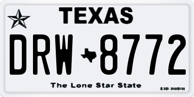 TX license plate DRW8772