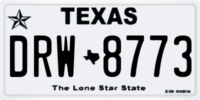 TX license plate DRW8773