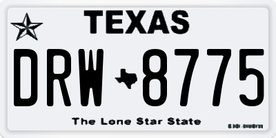 TX license plate DRW8775