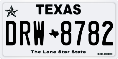 TX license plate DRW8782
