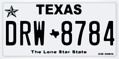 TX license plate DRW8784
