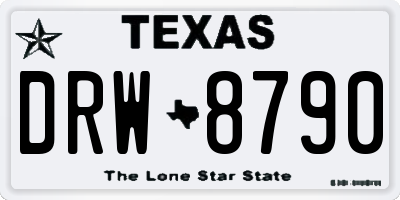 TX license plate DRW8790