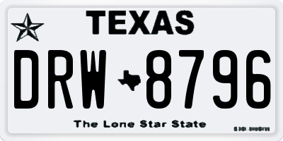 TX license plate DRW8796