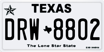 TX license plate DRW8802