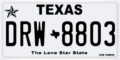 TX license plate DRW8803