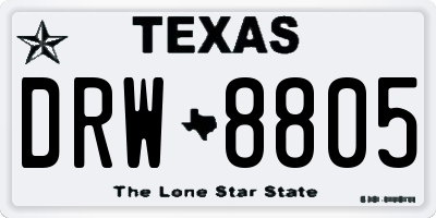 TX license plate DRW8805